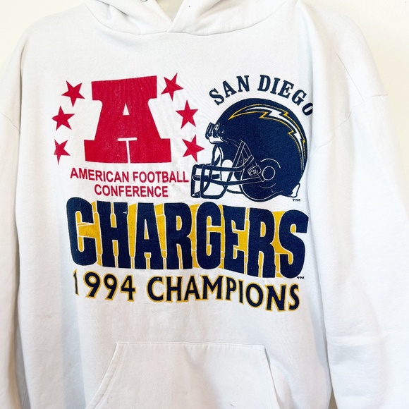 Vintage 1994 American Football Conference Championship Chargers Hoodie L - Picture 7 of 7